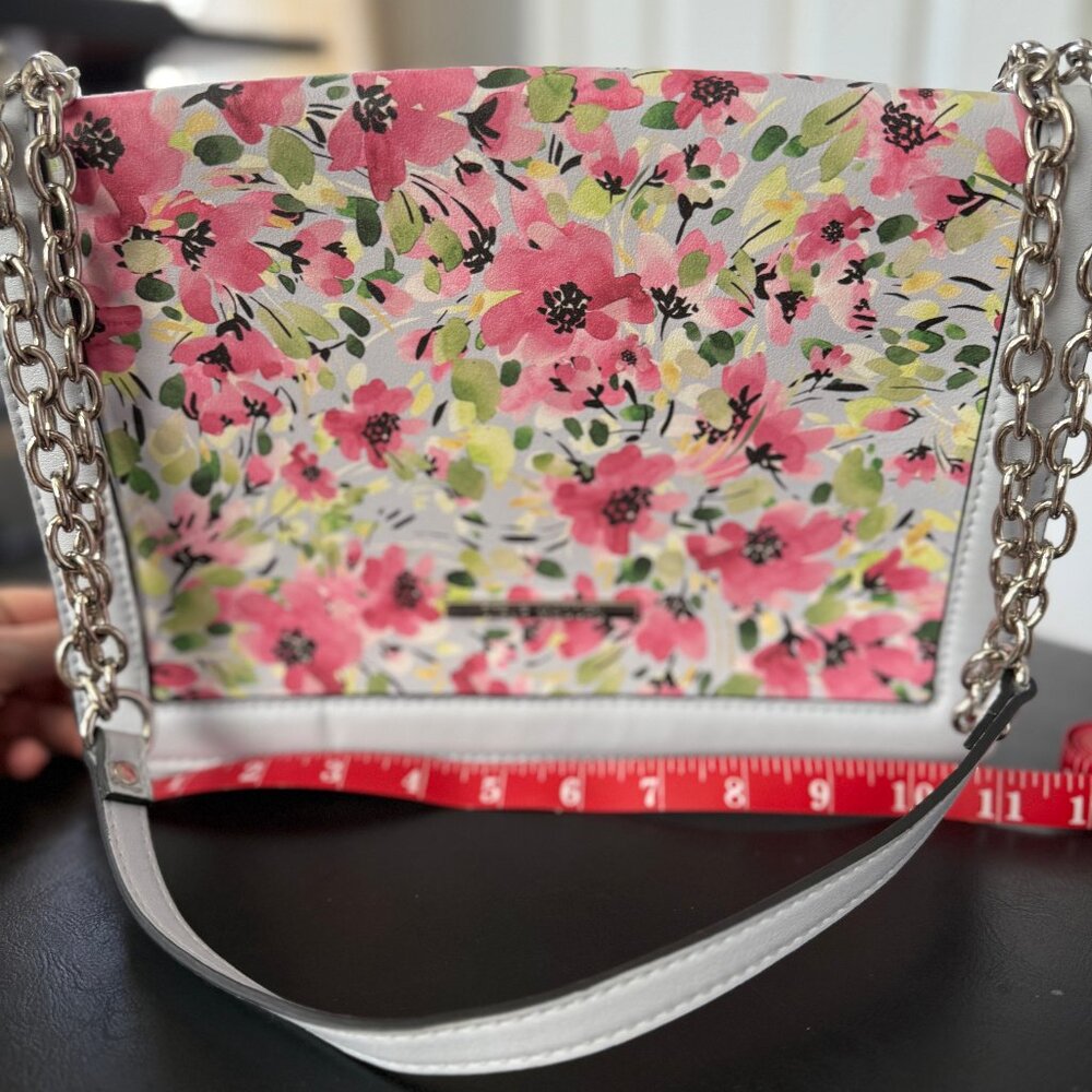 NWOT: Steve Madden Lt. Blue Floral Faux Leather Shoulder Bag